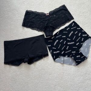 NWOT Victoria’s Secret 3-Pack Black Underwear XL